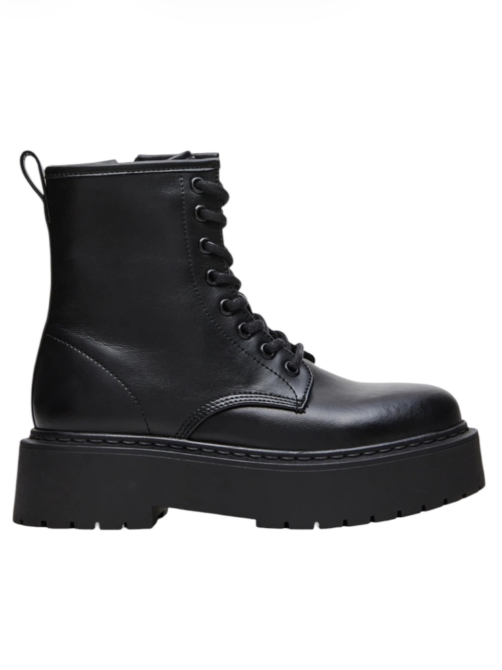 Steve Madden Jazmin Black Leather Lace Up Boots Size 7 NEW